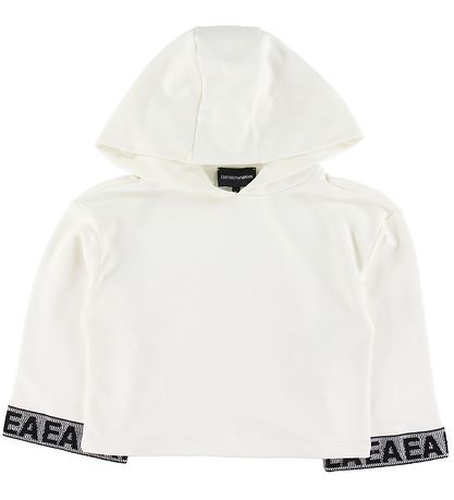 Emporio Armani H?ttetr?je - Crop - Hvid m. Pailletter