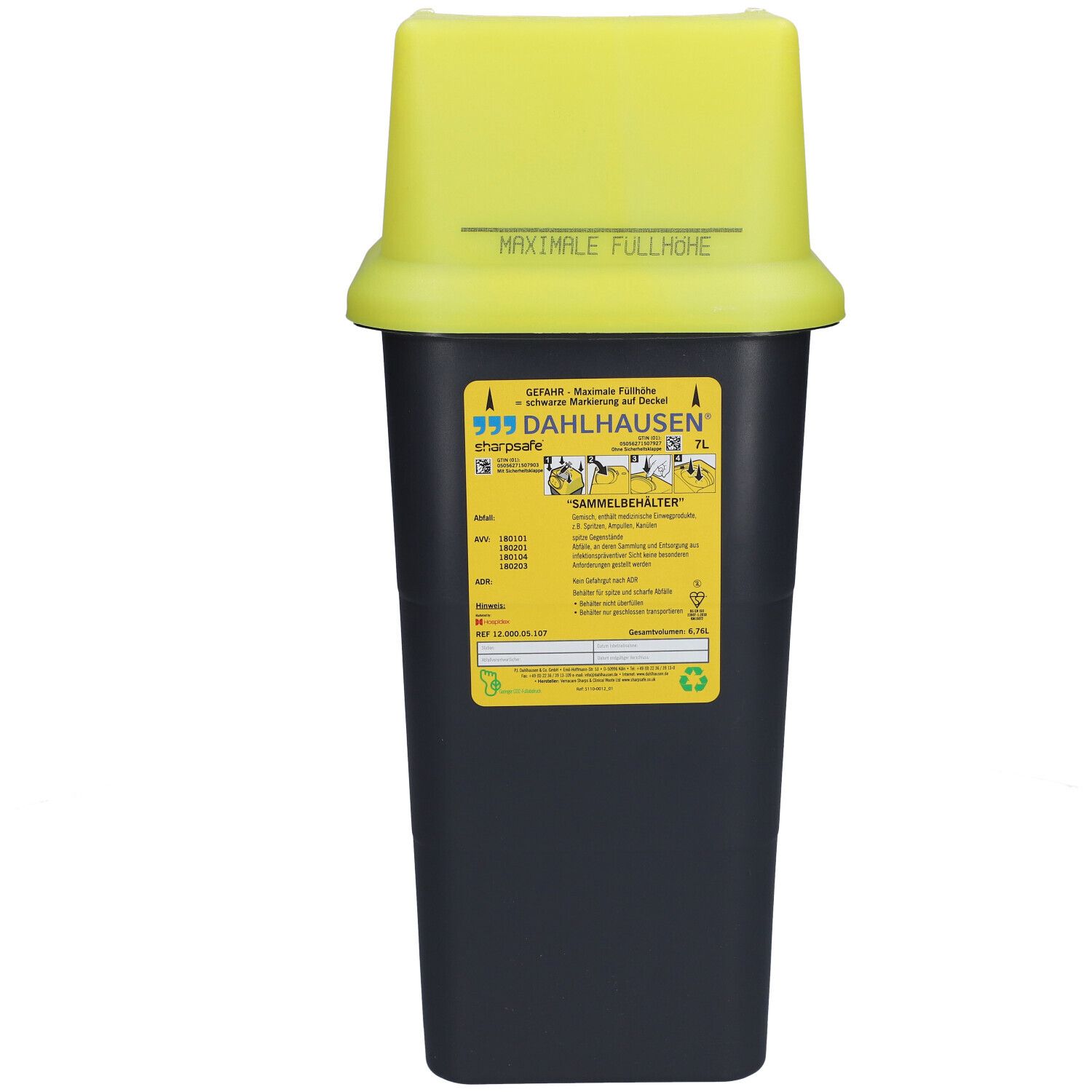 Sharpsafe® 7 L green, Abwurfbehälter/Kanülensammler