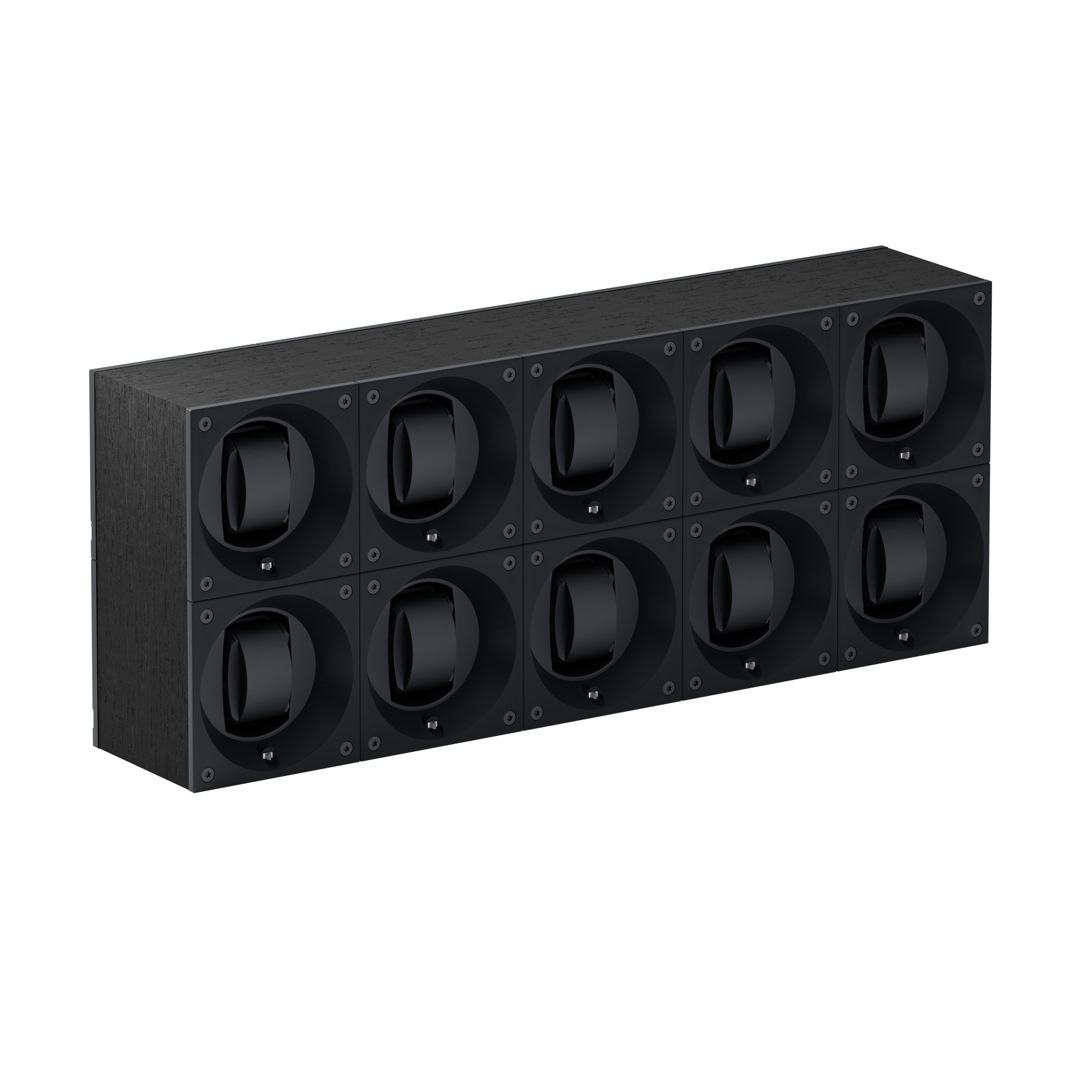 SwissKubik Masterbox Wenge-Holz Schwarz - 10 Uhren