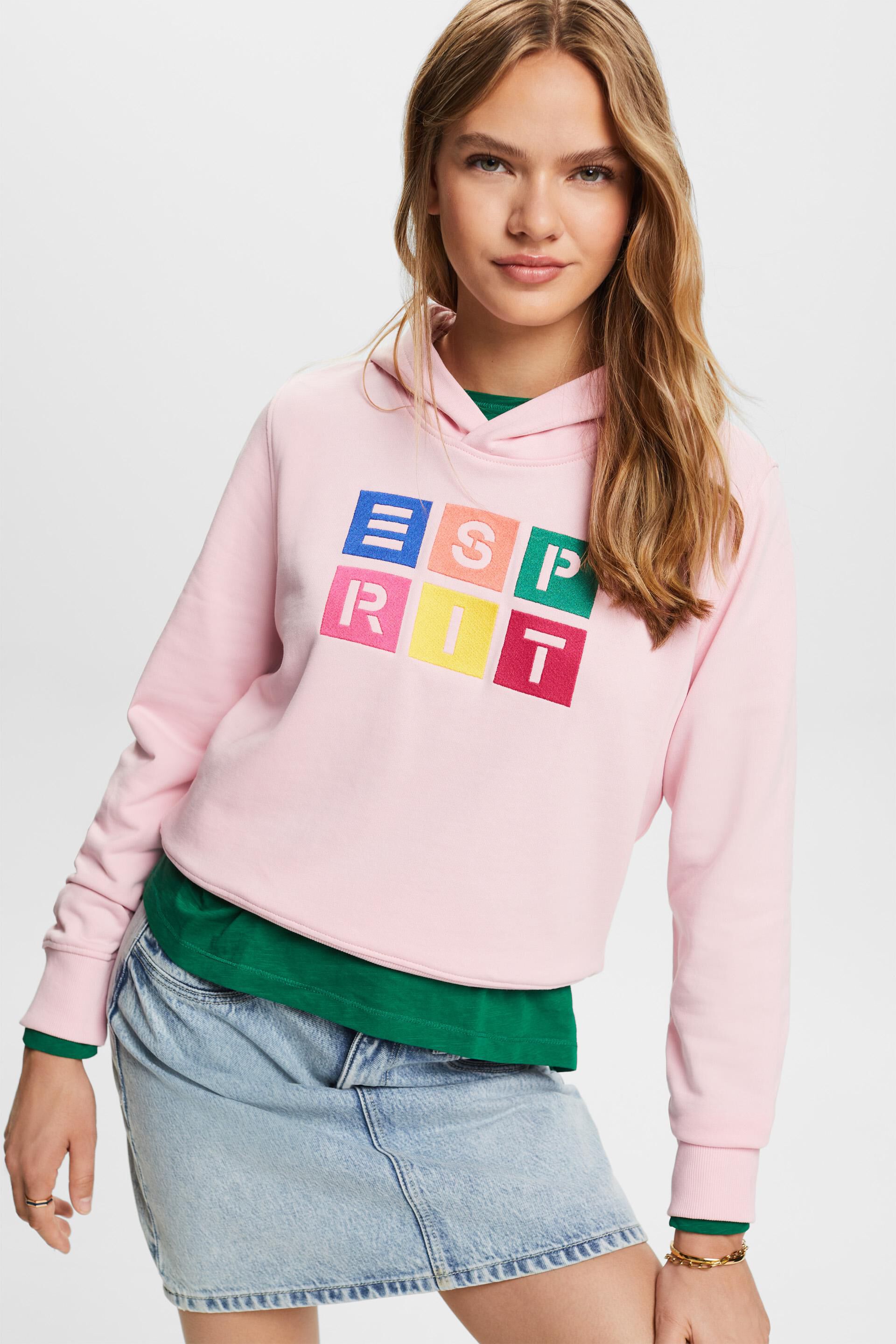 Sweat à capuche orné d’un logo brodé, coton biologique