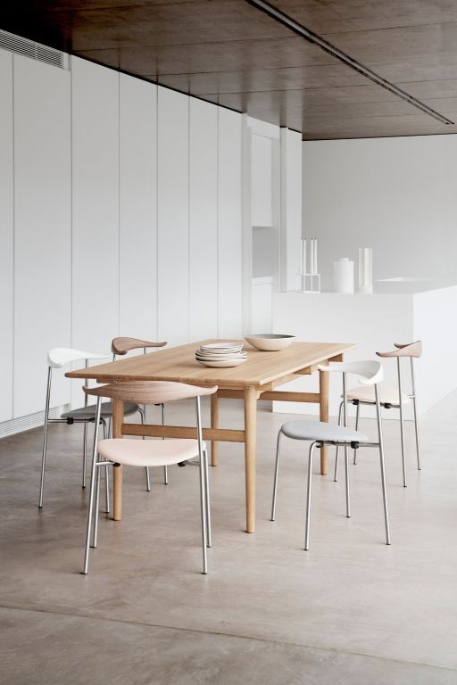 Carl Hansen & Son CH88P stoel stainless steel - wit geolied eiken - Loke 7210 leer