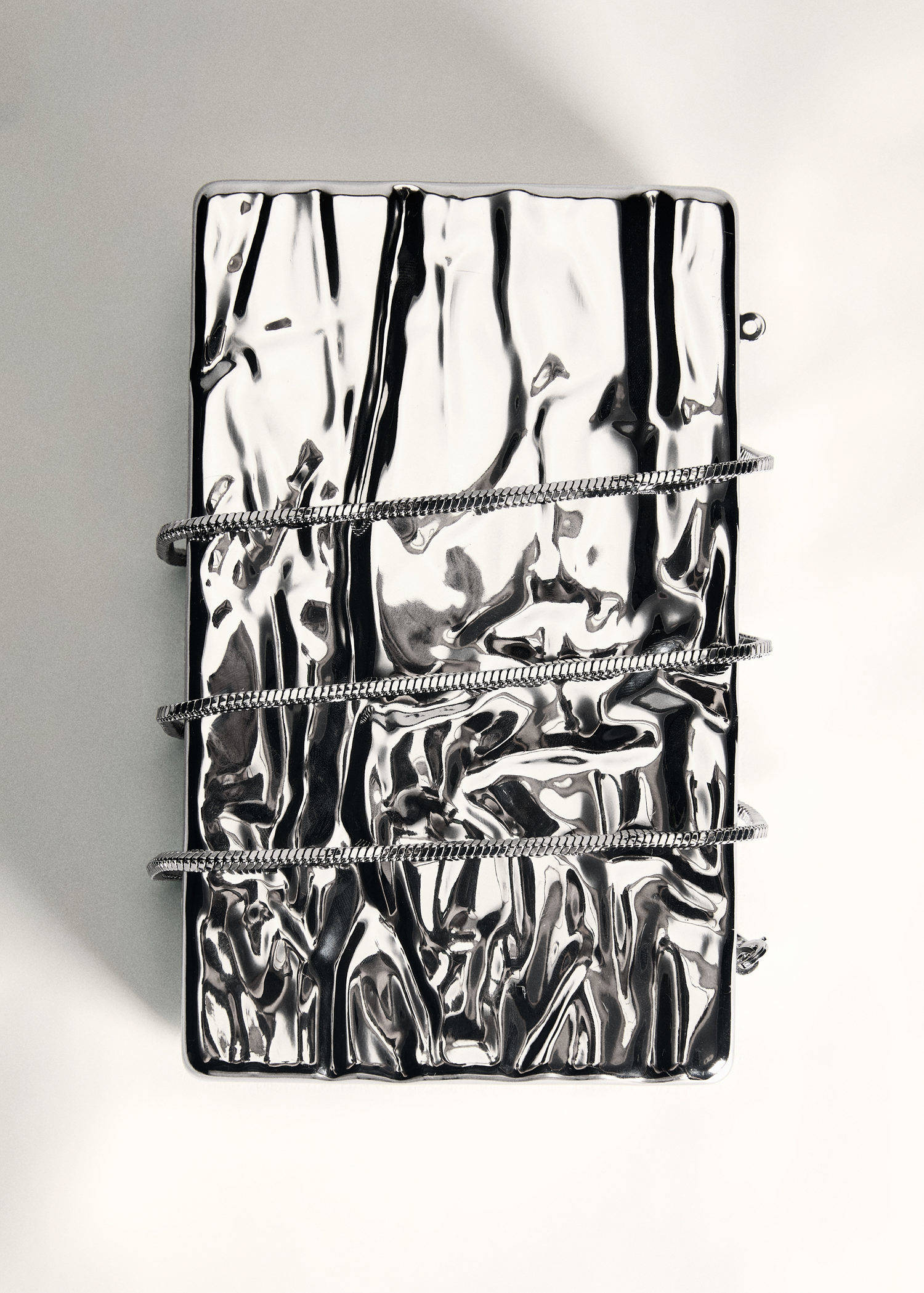 Mango clutch zilverkleurig