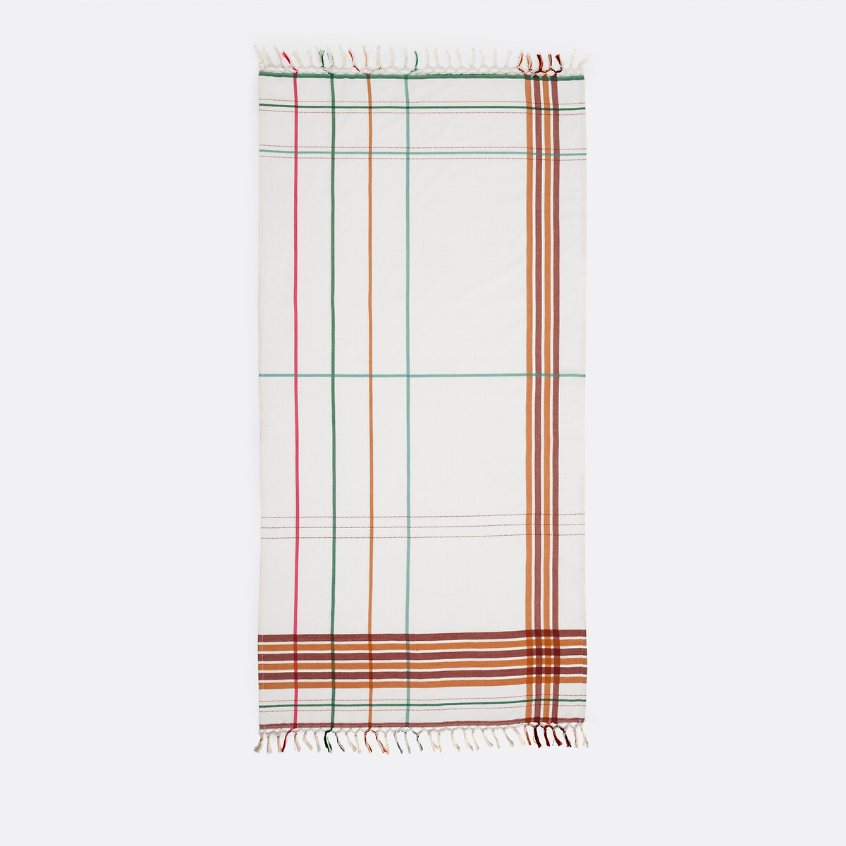 LA REDOUTE INTERIEURS<br>Riscas Fouta XL, tecido de algodão tingido, Socco