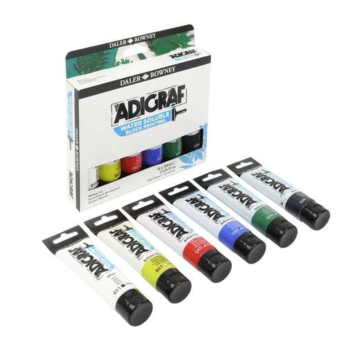 DALER-ROWNEY ADIGRAF wasserlösliche Linoldruckfarbe, 6er-Set