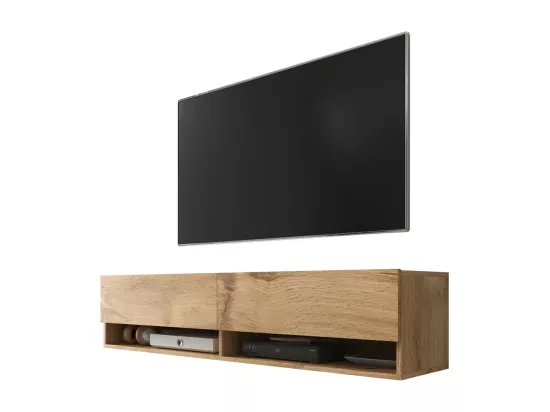 Meuble TV - 140 cm - chêne wotan - sans LED - WANDER