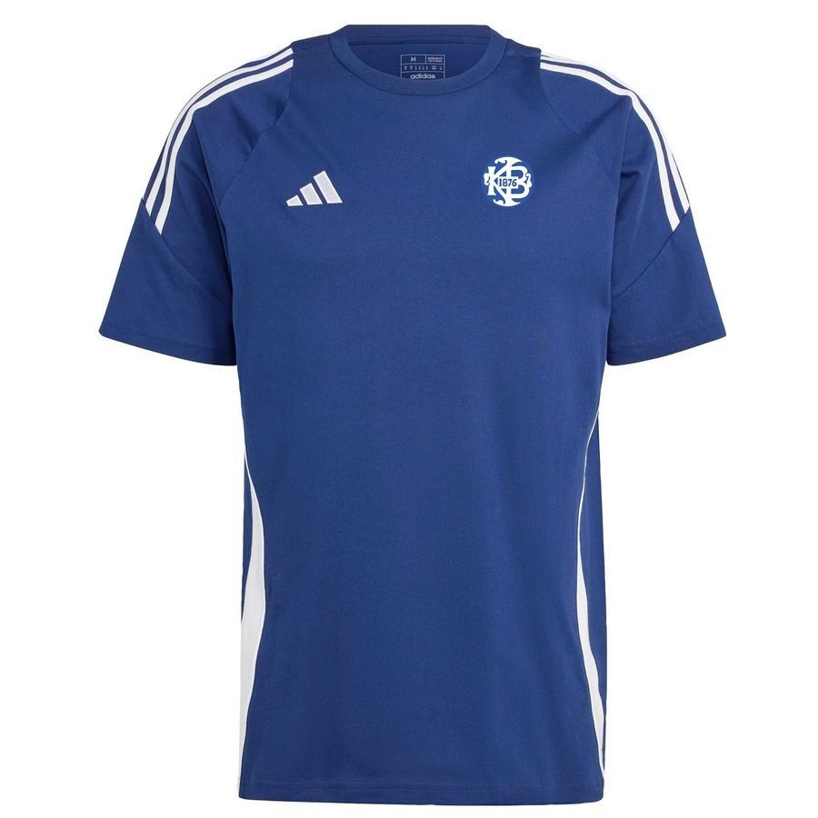 KB Træner Bomulds T-Shirt - Bleu Marine/Blanc