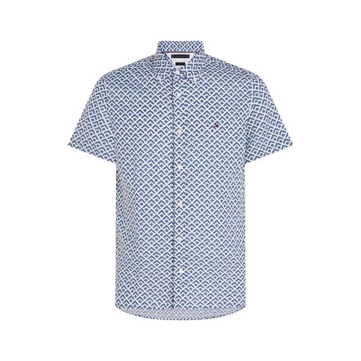 Tommy Hilfiger Geometric Print Skjorte, Blue Coast/Optic White, M
