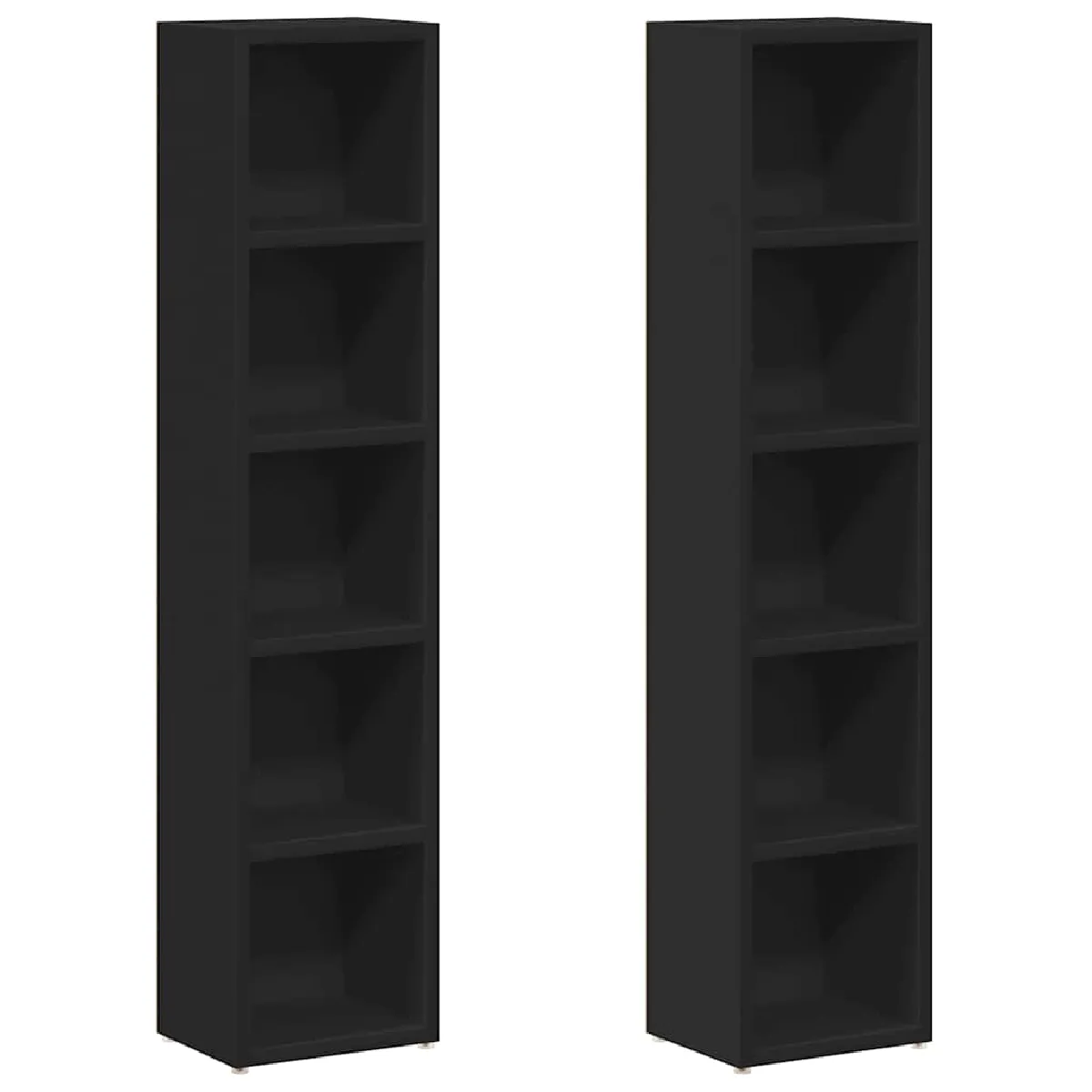 vidaXL 2 Armoires à CD Noir