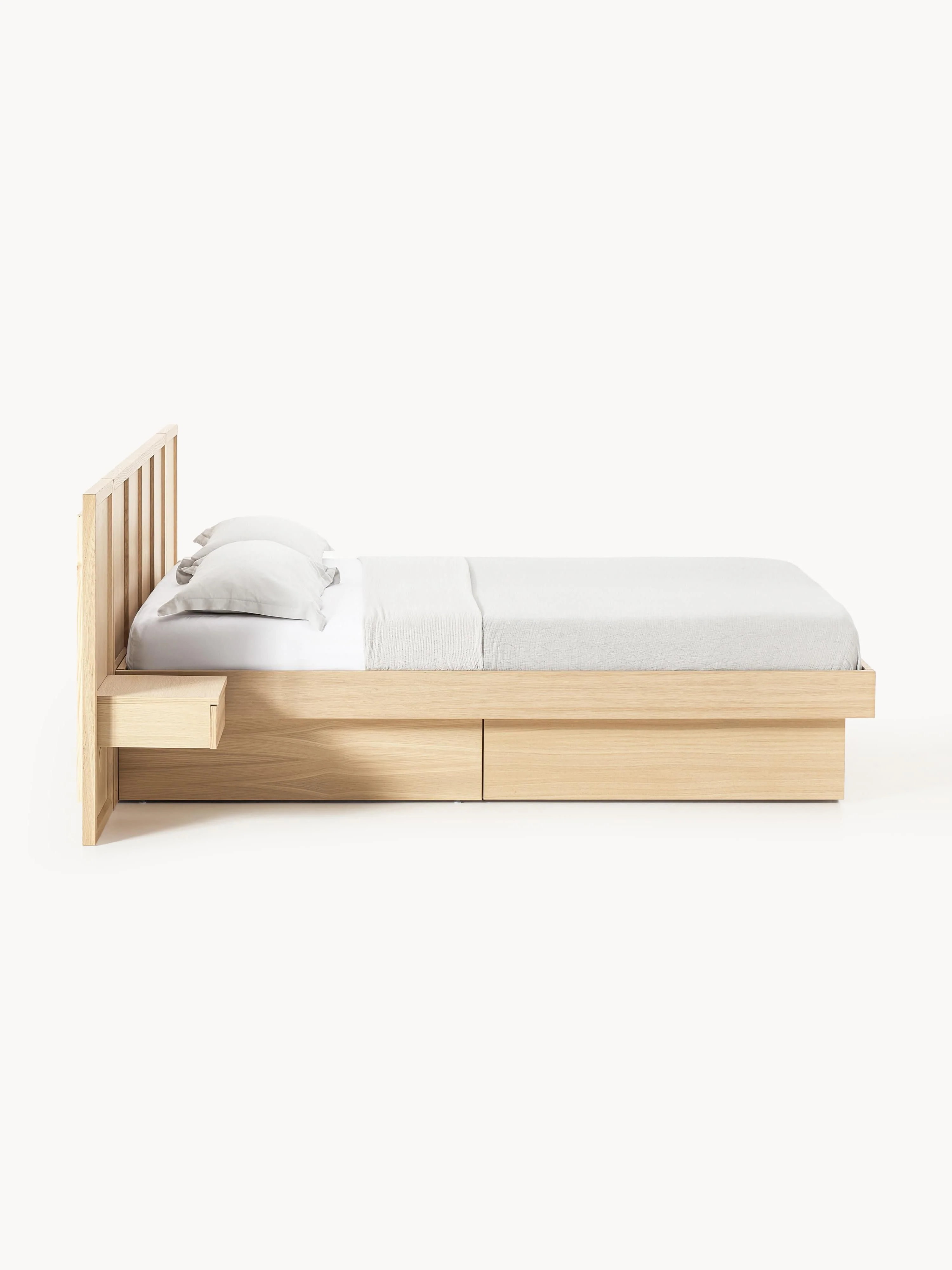Houten bed Nanto met lades en hoofdeinde