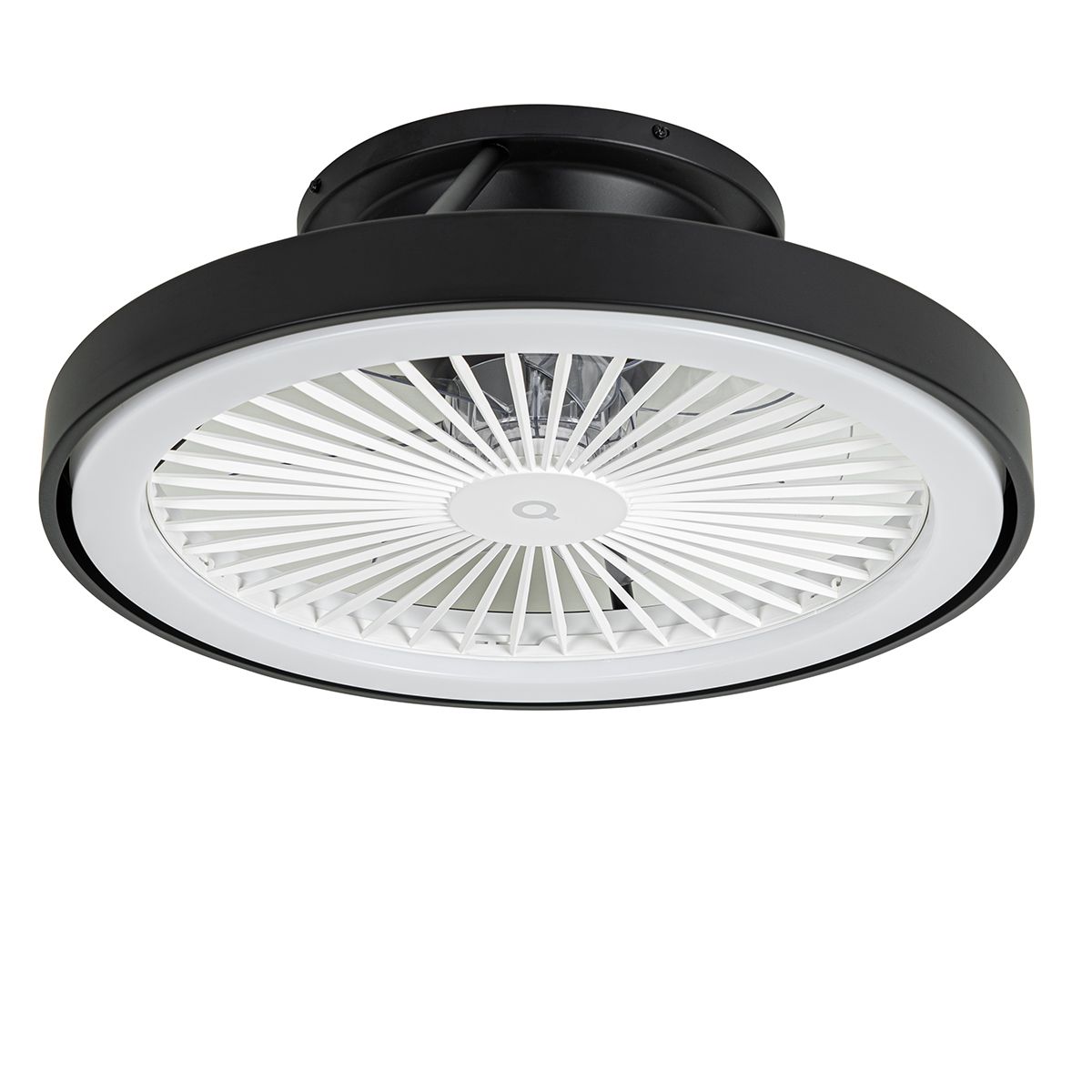 Smart plafondventilator zwart 54cm incl. LED dimbaar met afstandsbediening - Dave