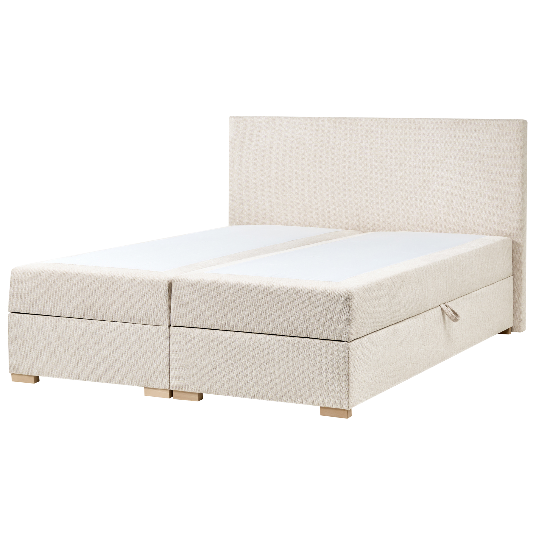 Beliani - MAJOR - Boxspring - Lichtbeige - 160 x 200 cm - Stof