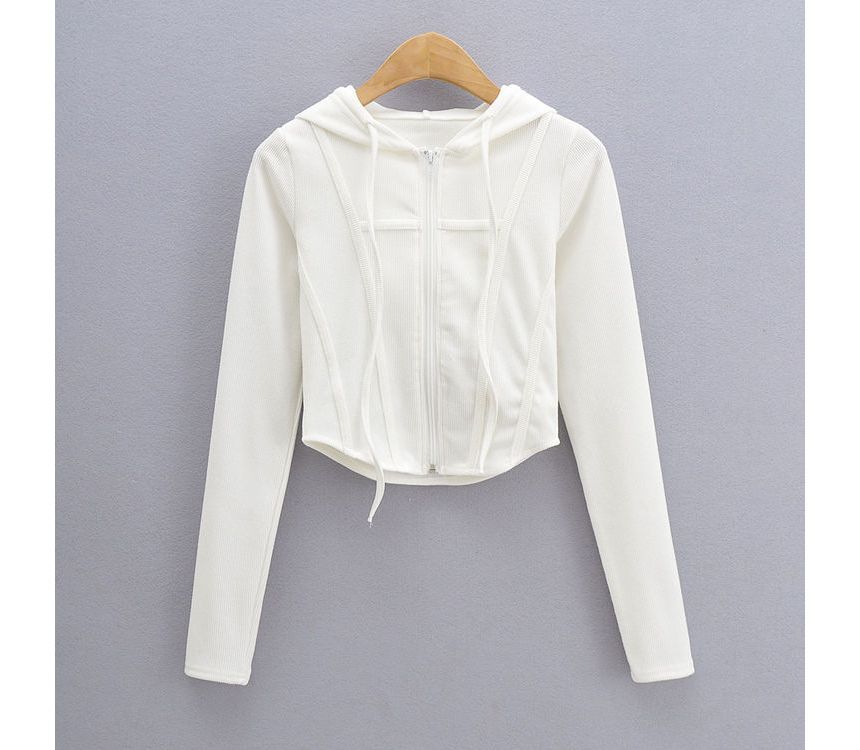 Hollahop - Effen cropped jack met capuchon en rits