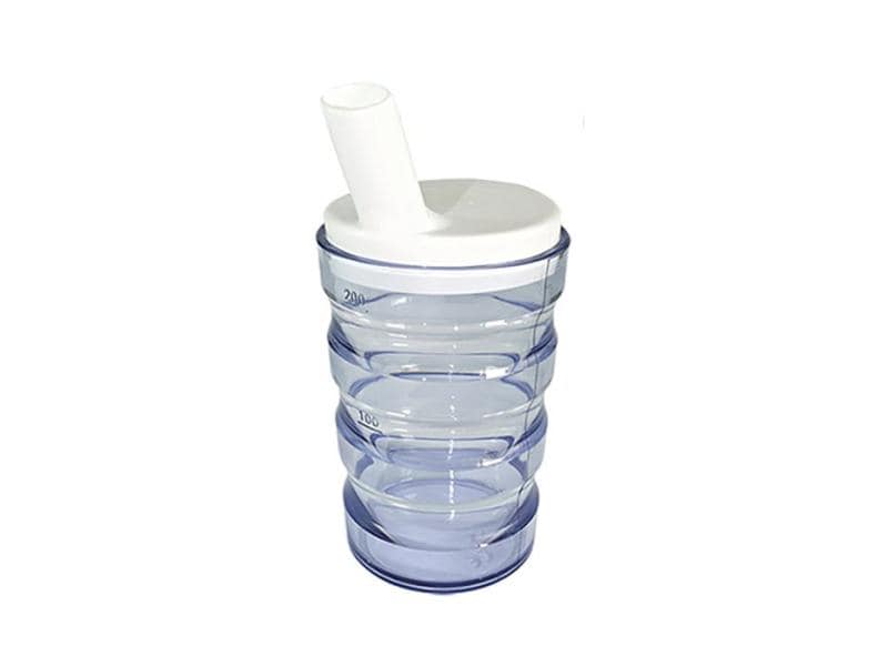 Sundo Rillenbecher auslaufsicher tranparent 200 ml Auslaufsicherer Trinkbecher