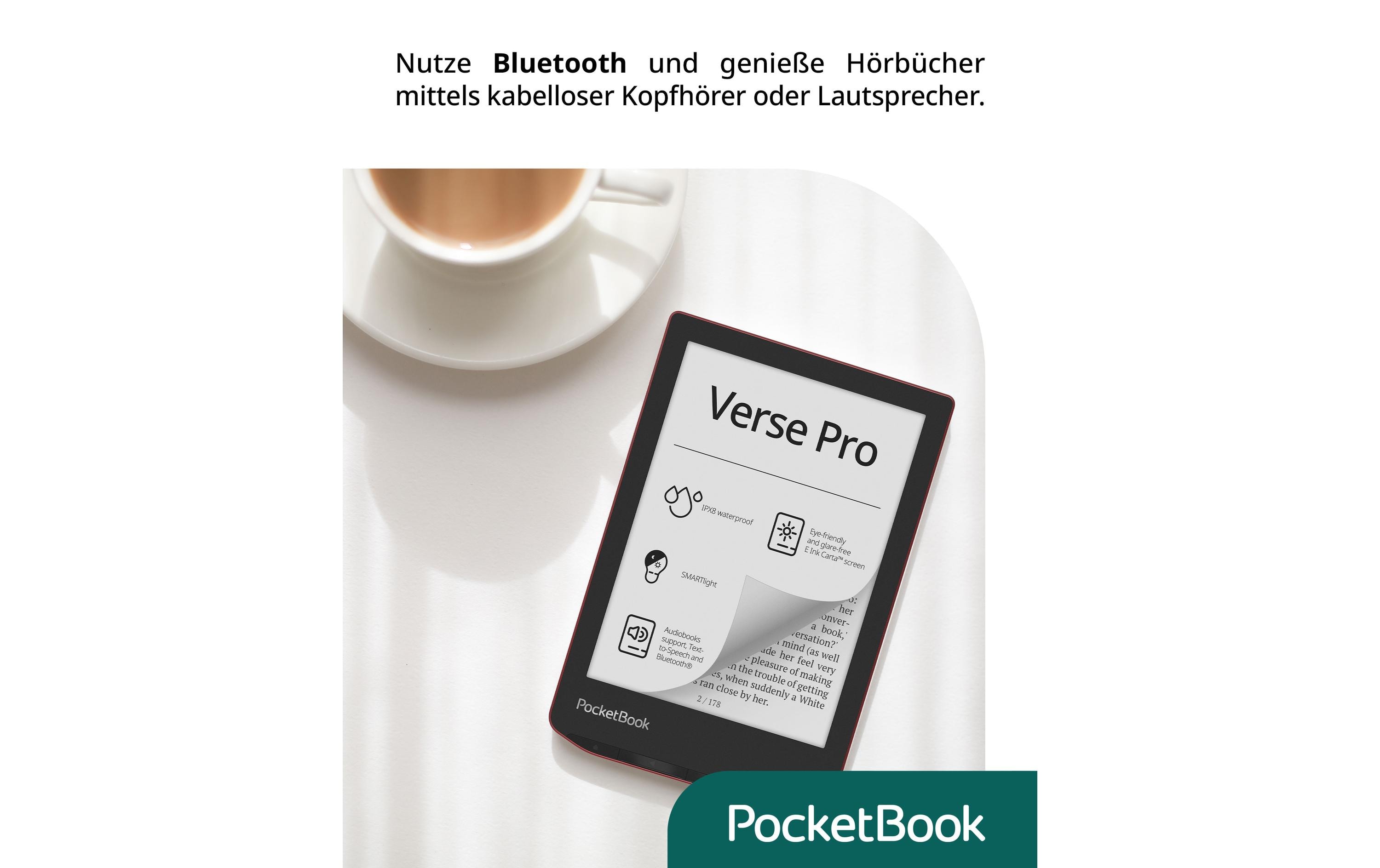 E-Book Reader Verse Pro Passion Red<br>6 Zoll E-Book Reader mit 16 GB Speicher und E-Ink Carta Bildschirmtechnologie
