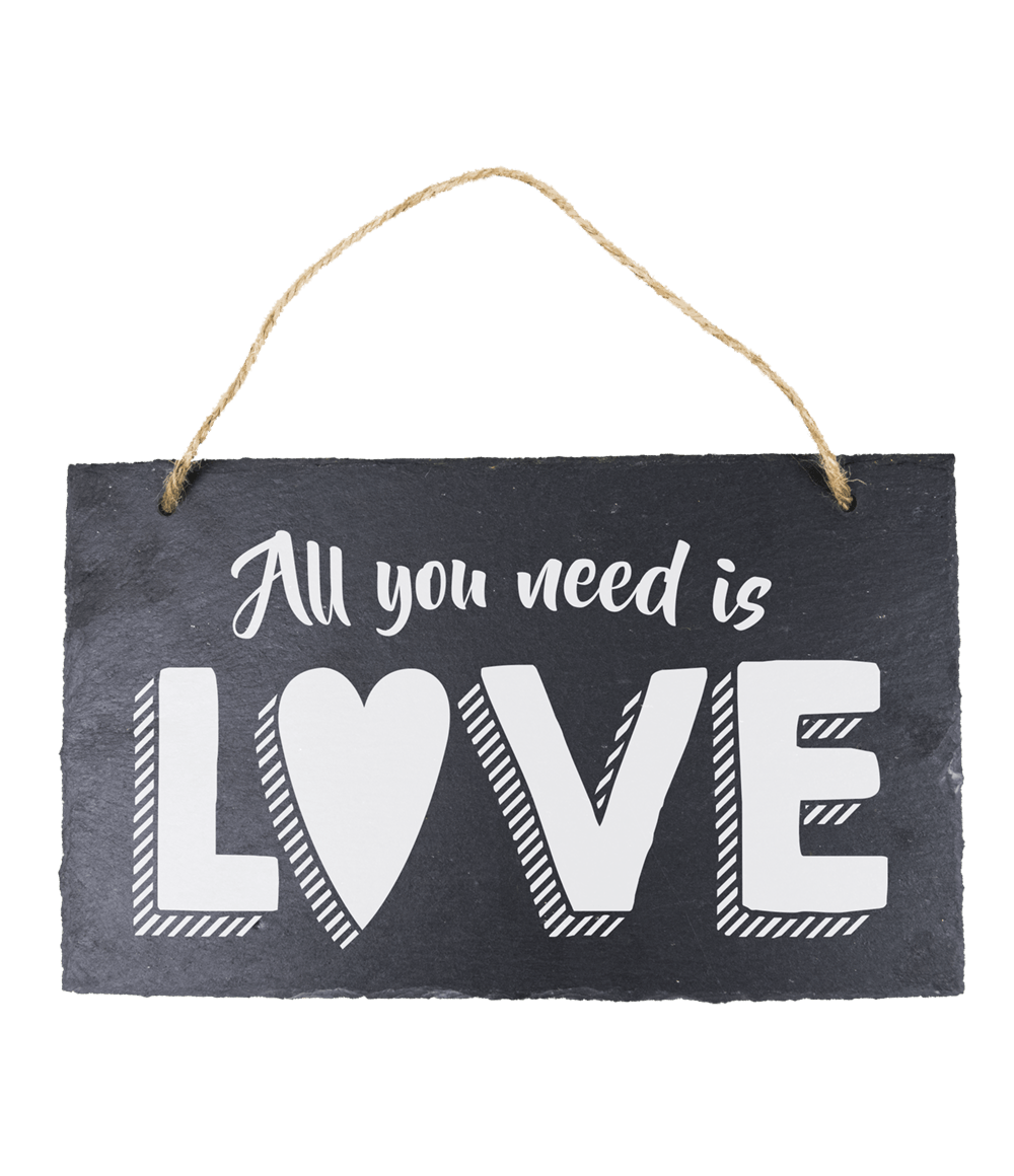 Leisteen Bordje All You Need Is Love 25cm