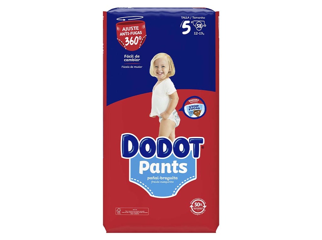 FRALDAS CUECA PANTS DODOT T5 12-17KG 58 UN