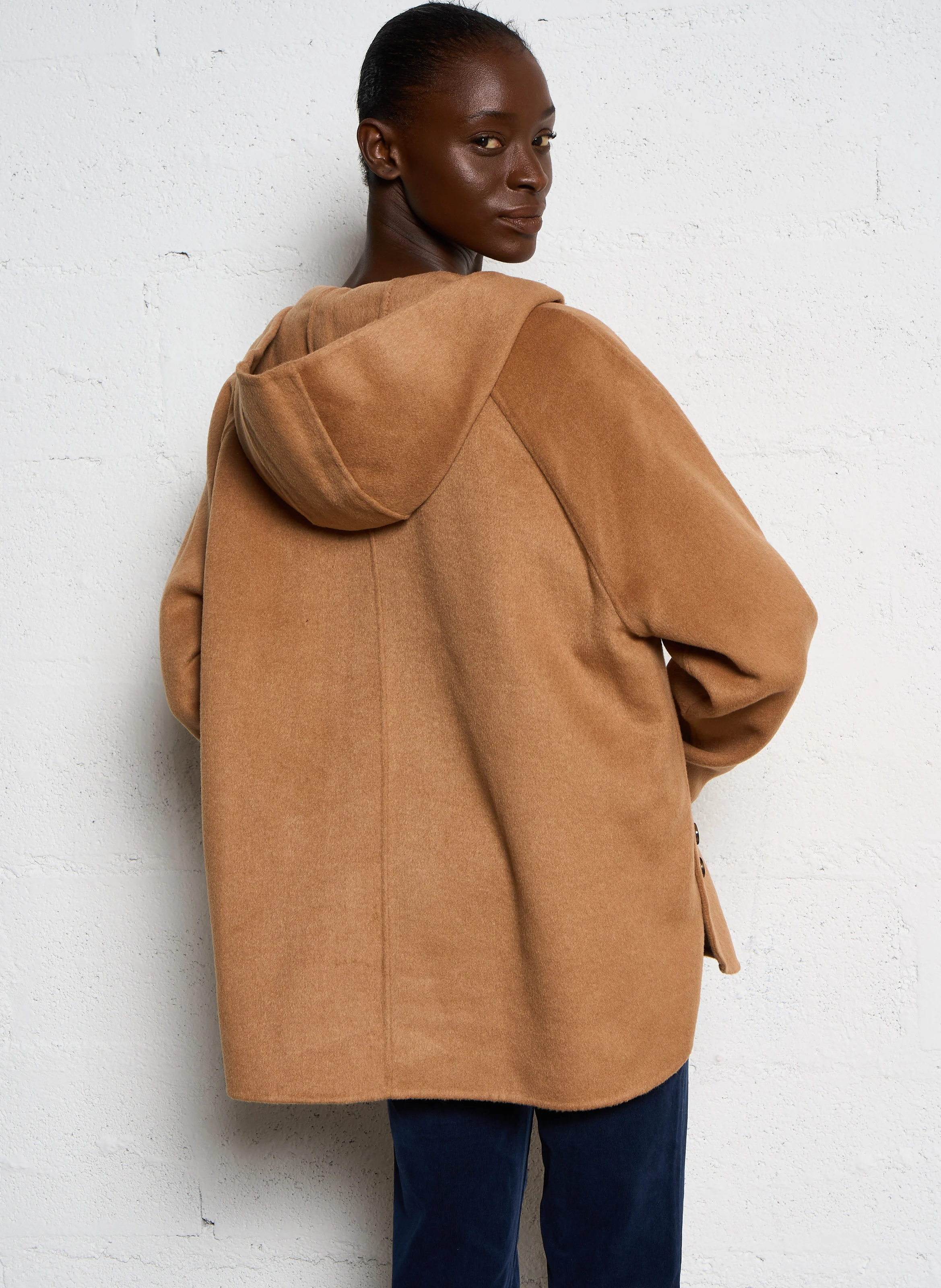 ALBIN - Cape ample en laine mélangée| Beige
