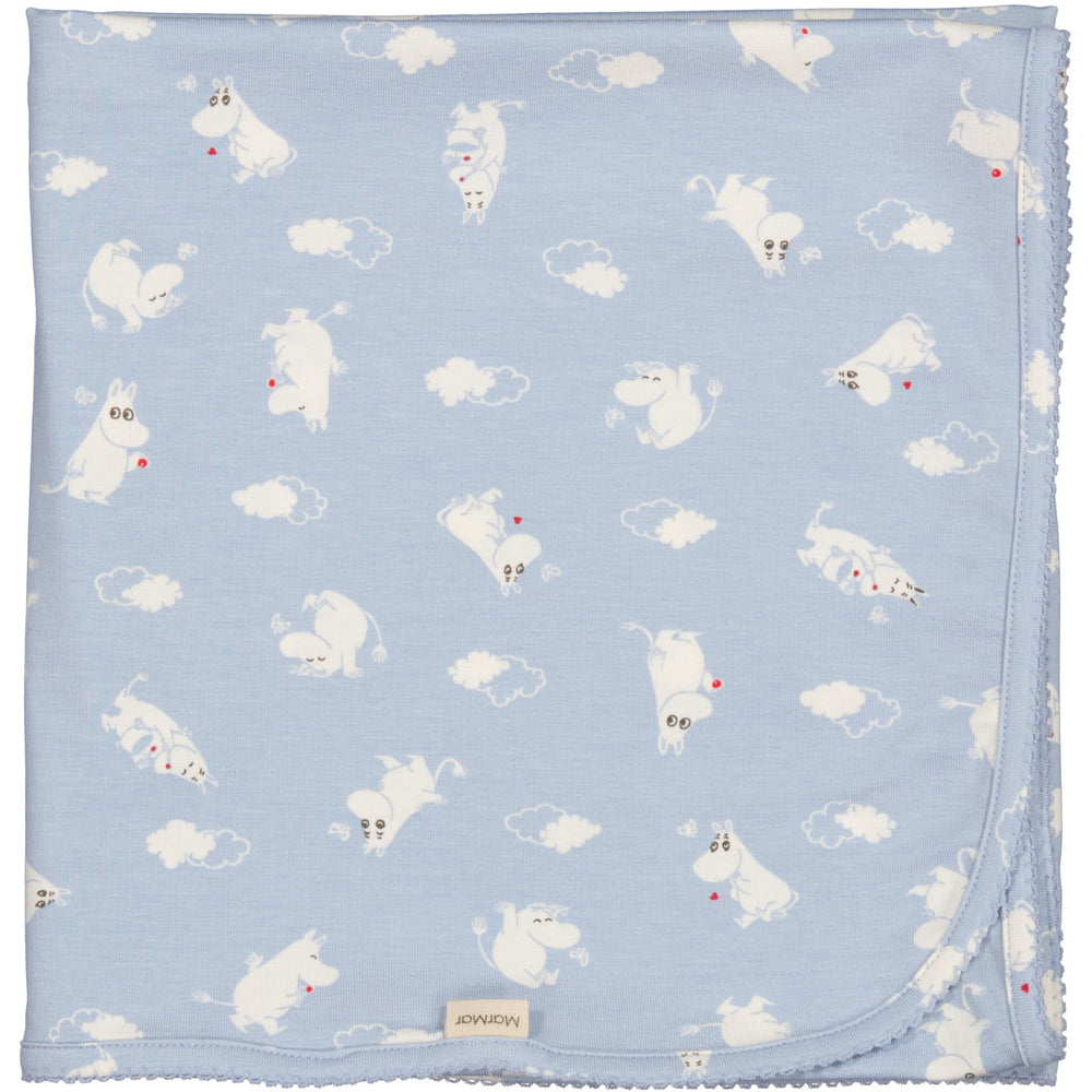 Køb MarMar New Born Modal Smooth Print Blue Moomin Alida Babytæppe