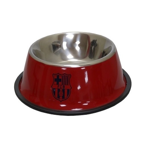 Comedouro/bebedouro para animais de estimação com o escudo do FC Barcelona, cor bordô