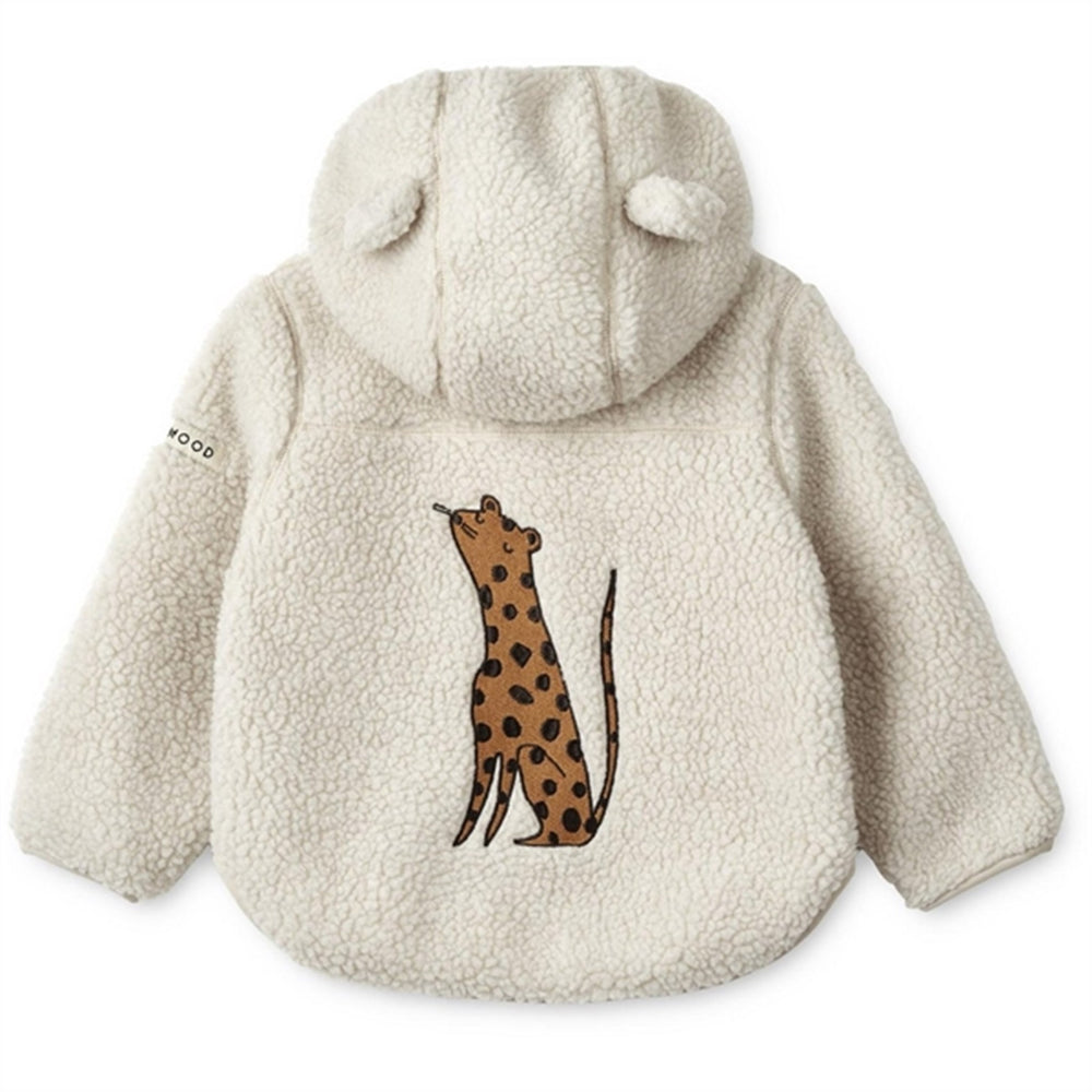 Leopard/Sandy Mara Pile Embroidery Jakke With Ears
