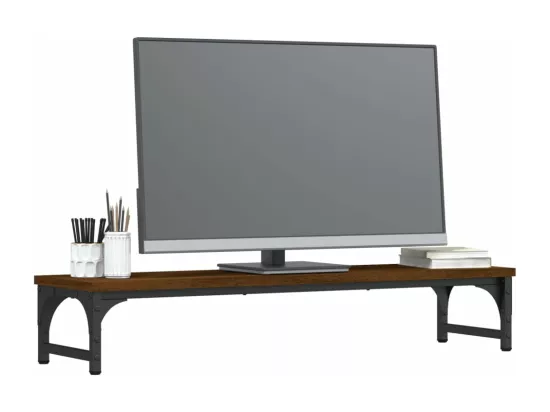 Support de moniteur chêne marron 85x23x15,5cm bois d'ingénierie