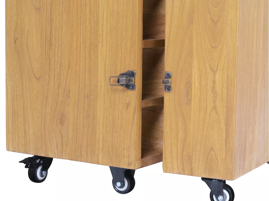 Armoire à vin et verres en bois de mindi - 15 casiers - L. 60 x P. 50 x H. 111 cm - COIMBRA