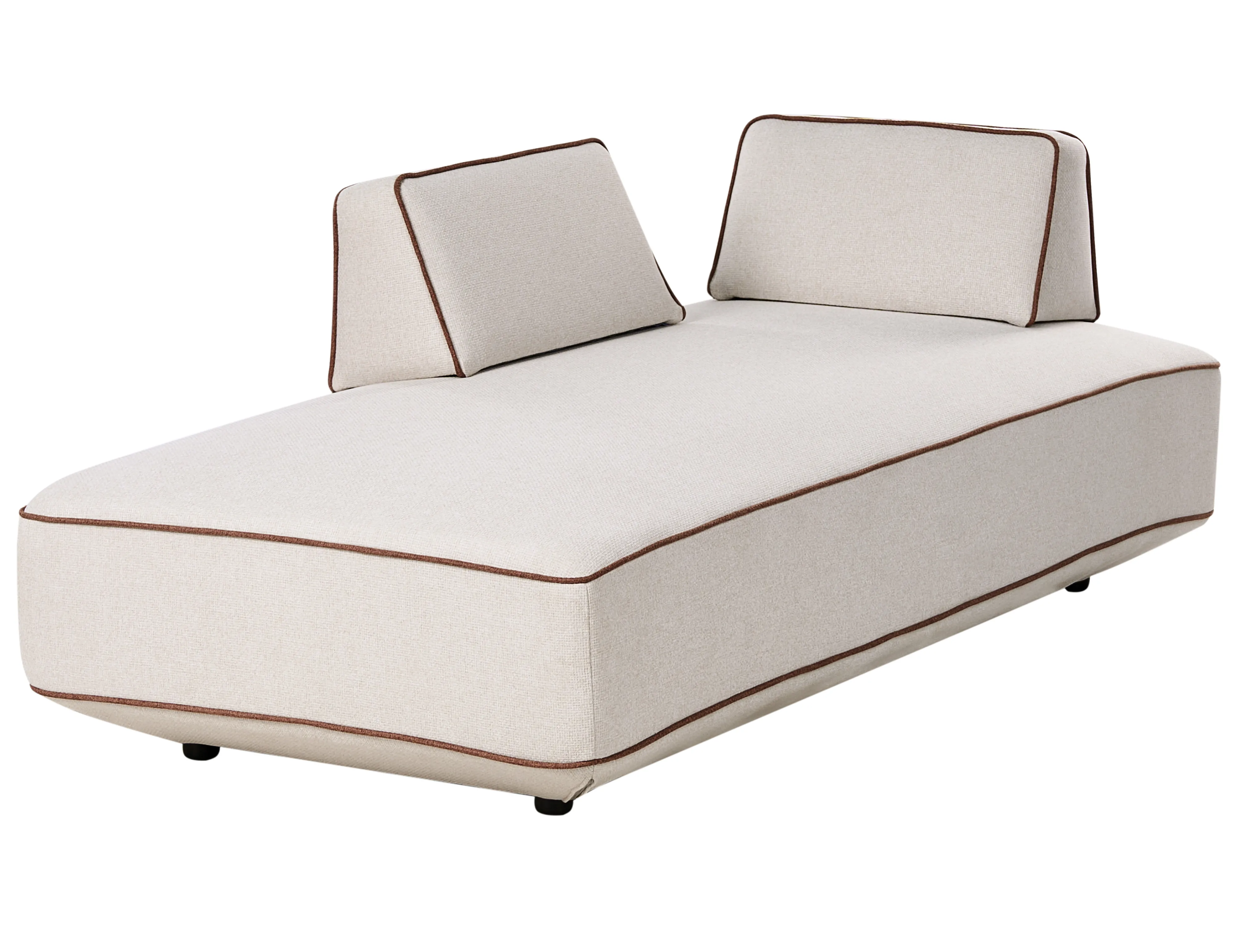 Chaise longue SEILLANS Stof Lichtbeige