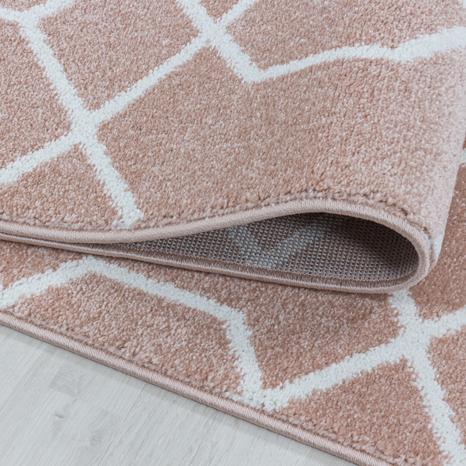 Designer Kurzflor Teppich modern design Wohnzimmer meliert kariert Höhe 10 mm
