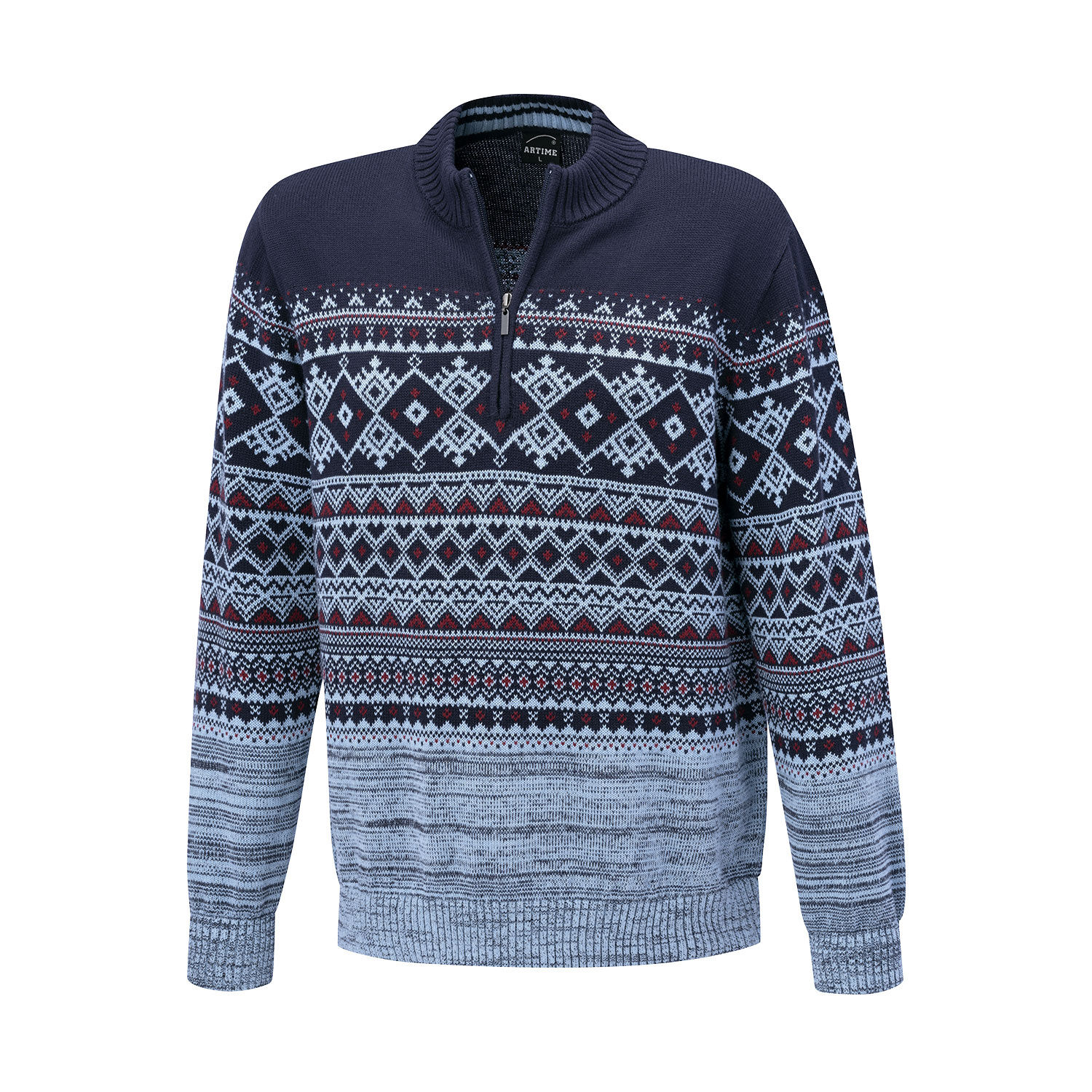 Norweger-Pullover mit Troyerkragen