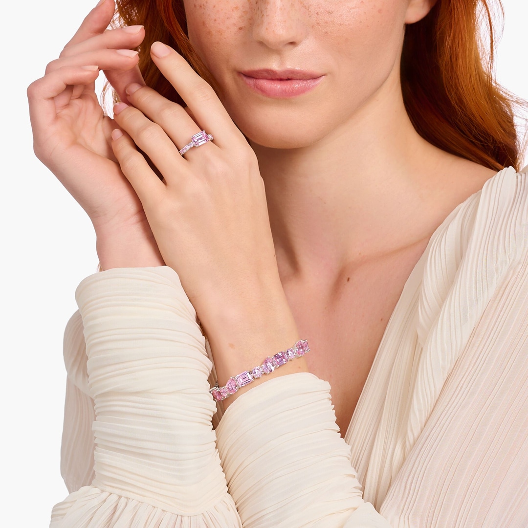 Thomas Sabo Heritage Pink Solitärring mit pinkfarbenen Steinen Silber