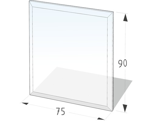 Glazen brandwerende plaat 90x75 cm