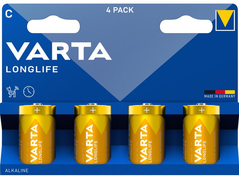 Varta Batterie Longlife C , 4 Stück Gute Qualität – lange Lebensdauer und konstante Leistung
