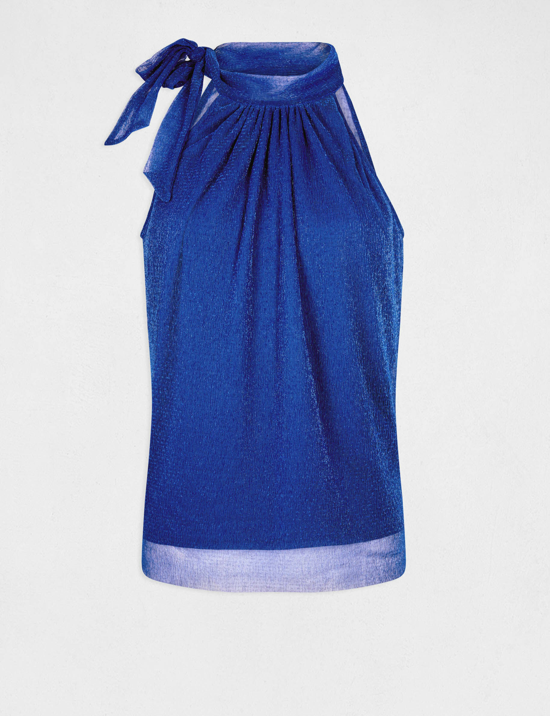 Débardeur encolure américaine avec noeud bleu femme - bleu