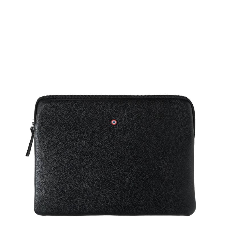 Pochette pour Ipad Guillaume Cuir grainé Noir c'est noir