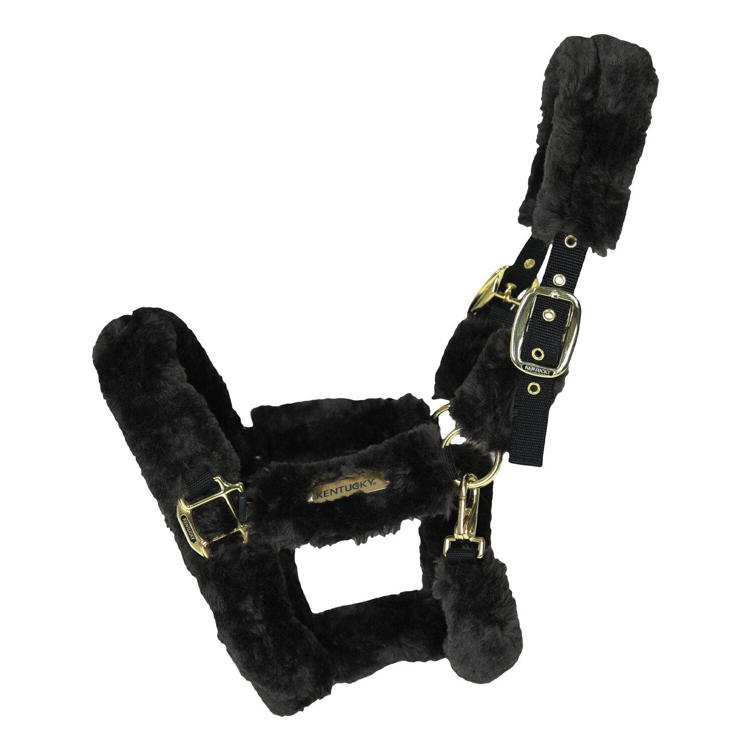 KENTUCKY Lammfell-Transport-Halfter - black