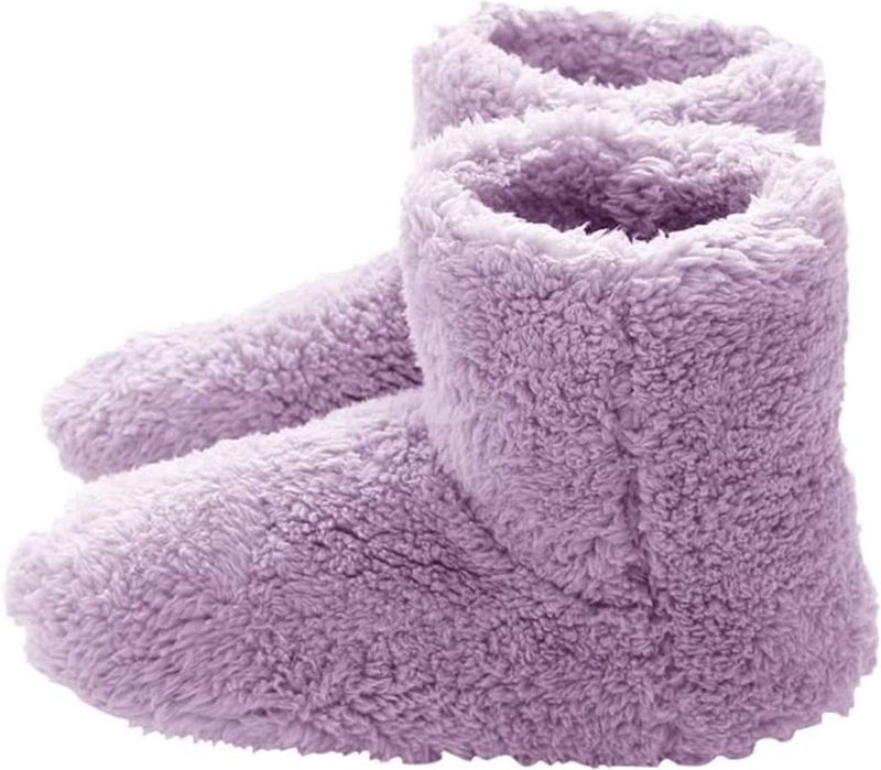longziming - USB Verwarmde Sloffen - Roze - Elektrische Pantoffels van Koraalfluweel met Antislip Zool