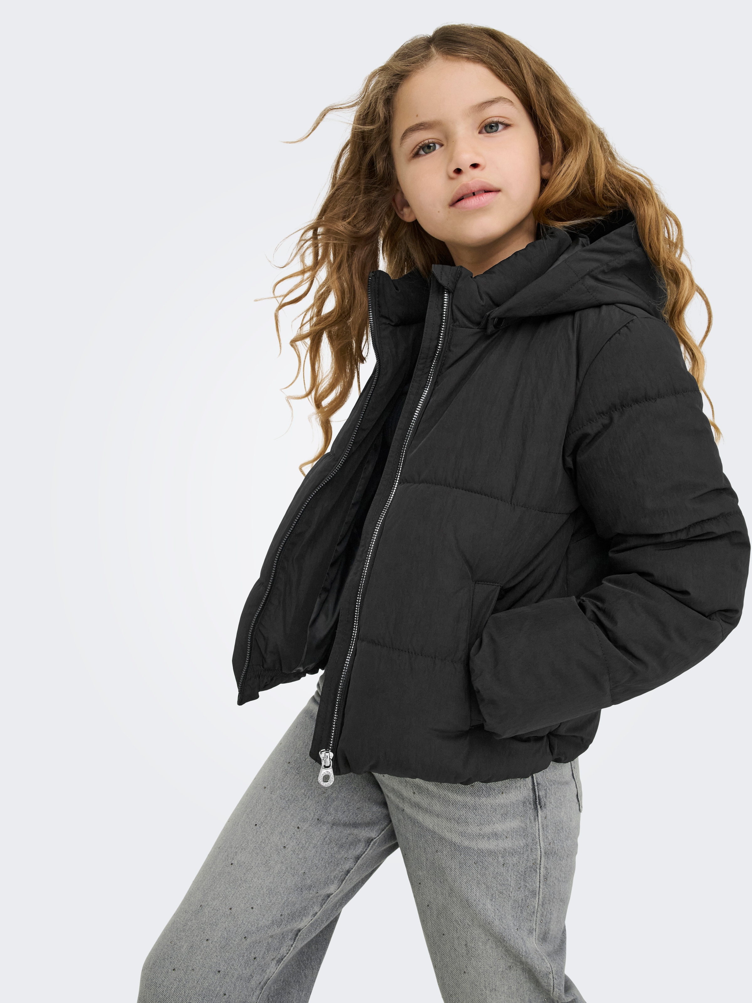 KIDS ONLY Steppjacke »KOGDOLLY SHORT PUFFER JACKET OTW« mit Kapuze