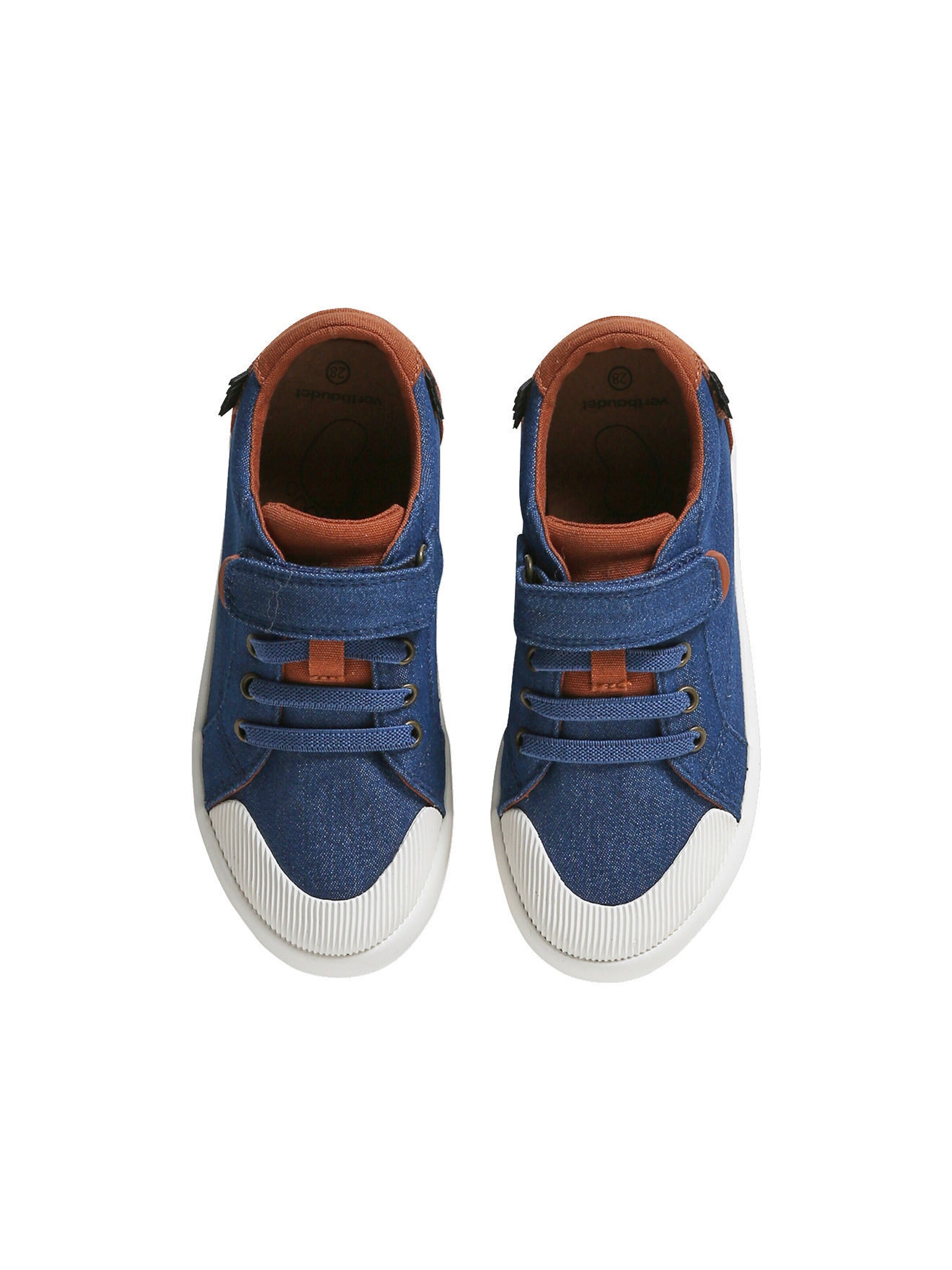 Vertbaudet Kinder Stoff-Sneakers mit Anziehtrick jeansblau