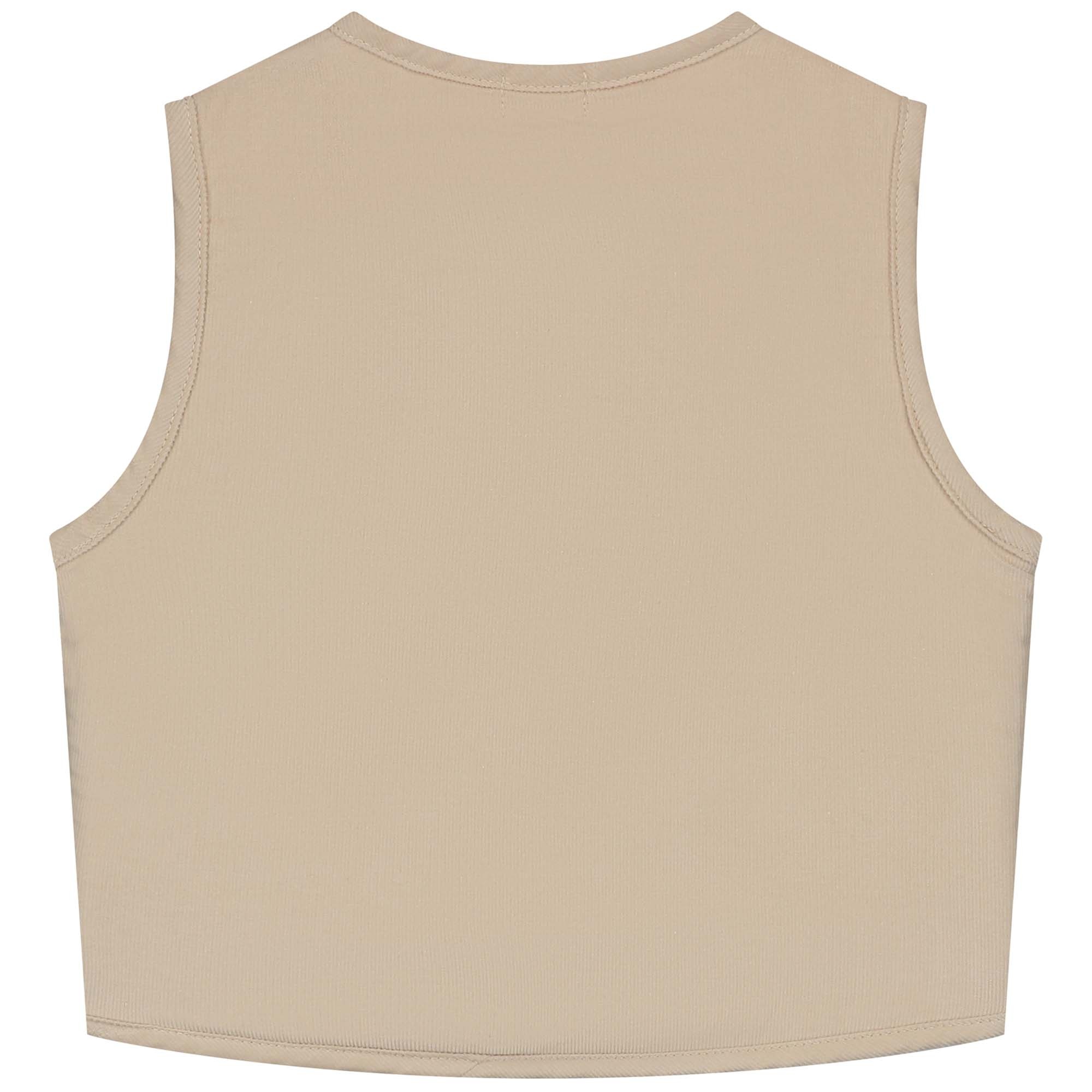 Sweet Petit peuter gilet Bruno mouwloos effen beige