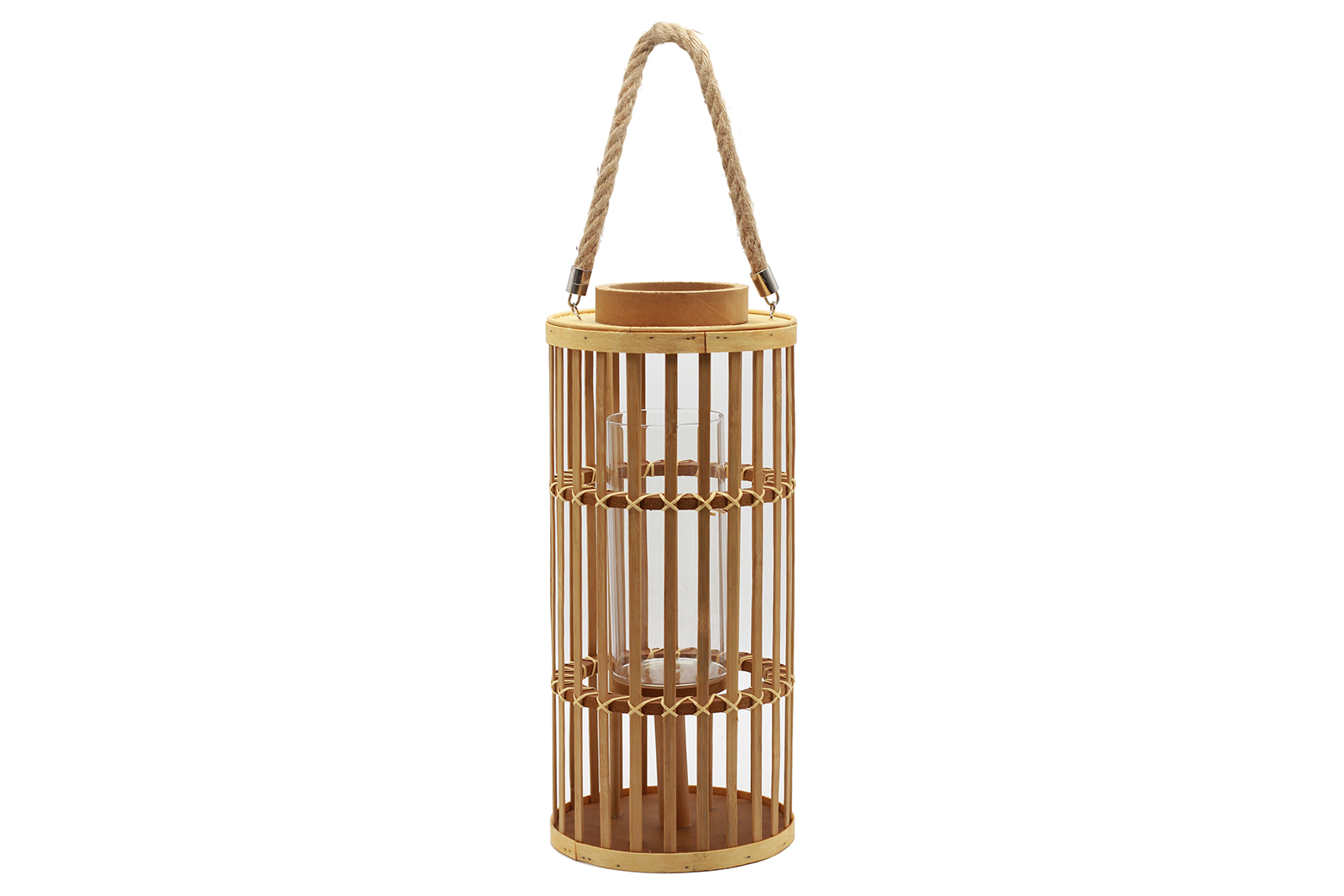 Bamboo lanterne Brun flettet. H42,5 cm