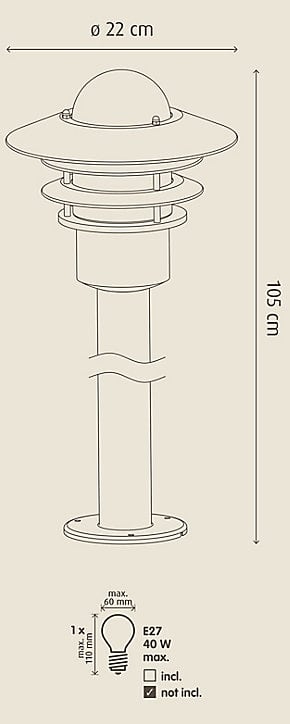 Potelet Blooma Tanakee acier H.105 cm IP44