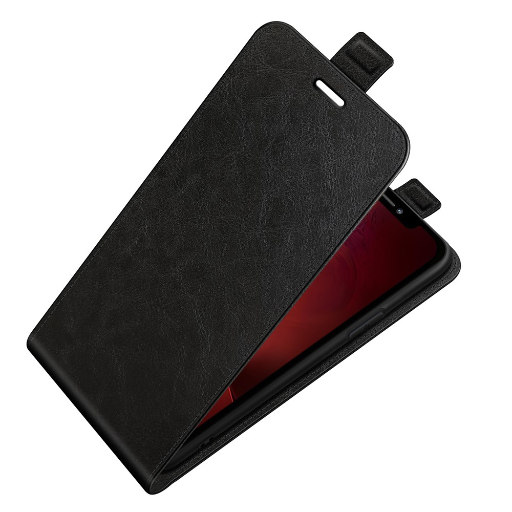 iPhone 13 Leder Tasche mit vertikaler Flip-Funktion - Schwarz