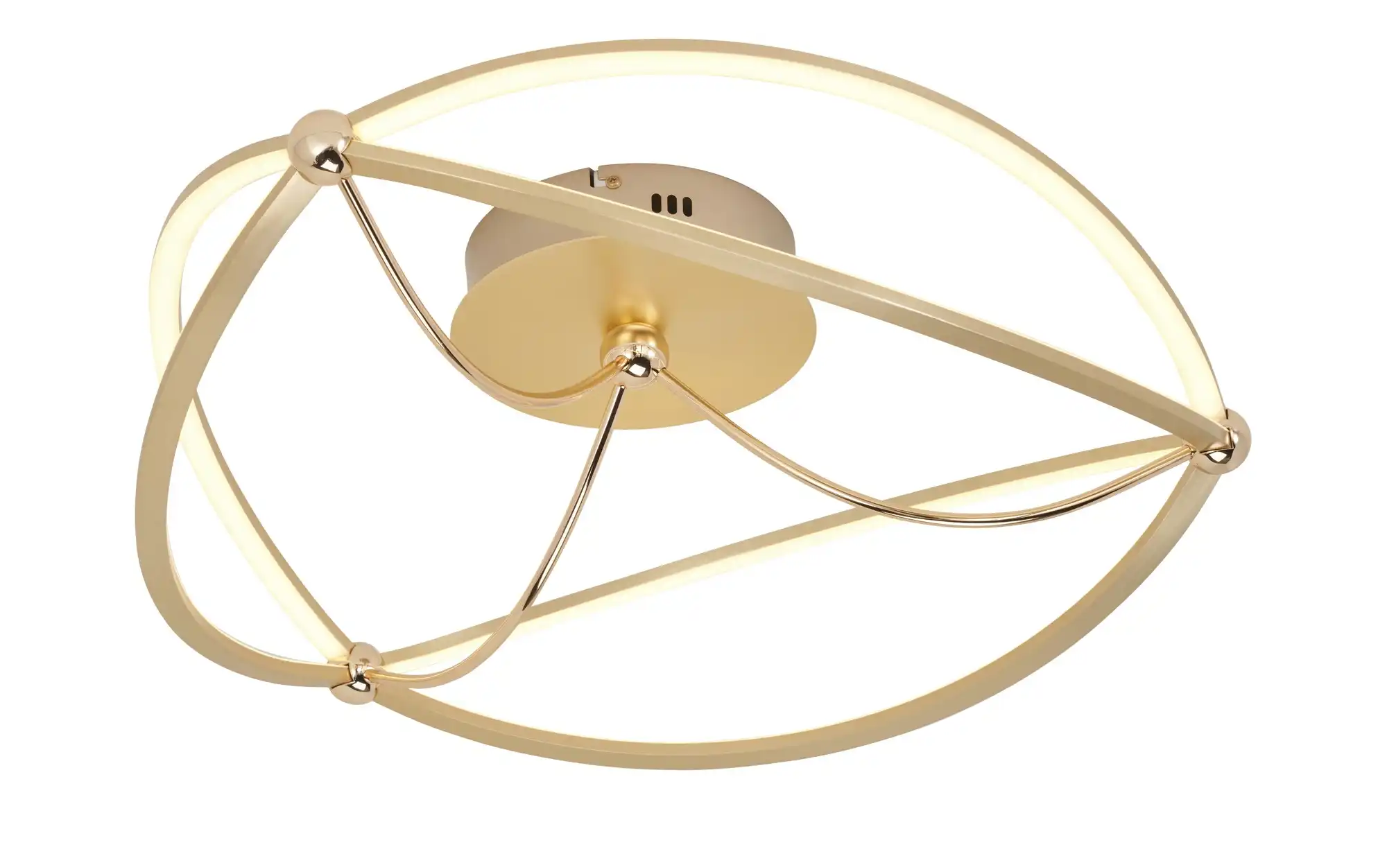 Trio LED-Deckenleuchte, messing-matt, geschwungen ´groß´
