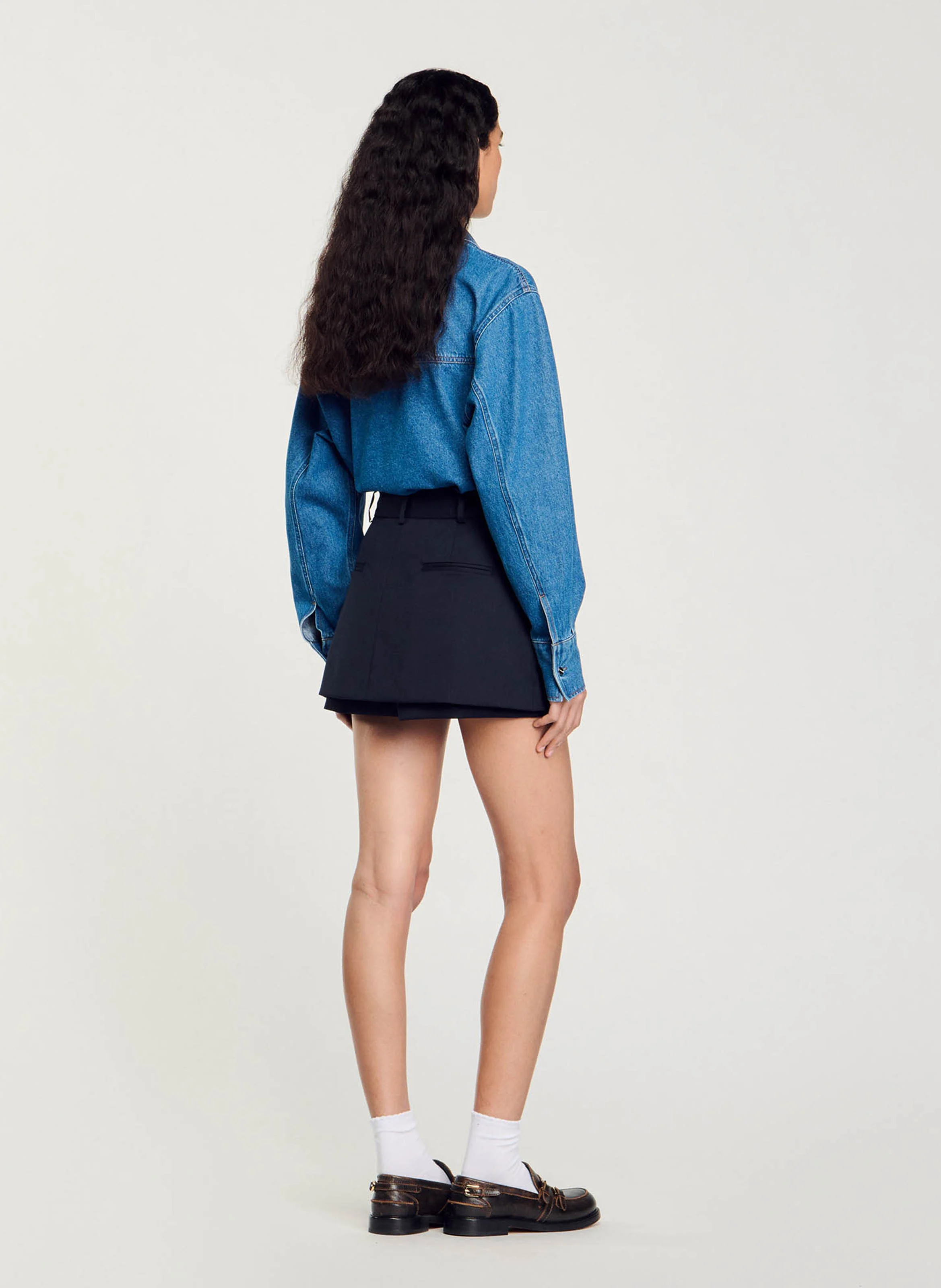 Jupe short droite | Bleu