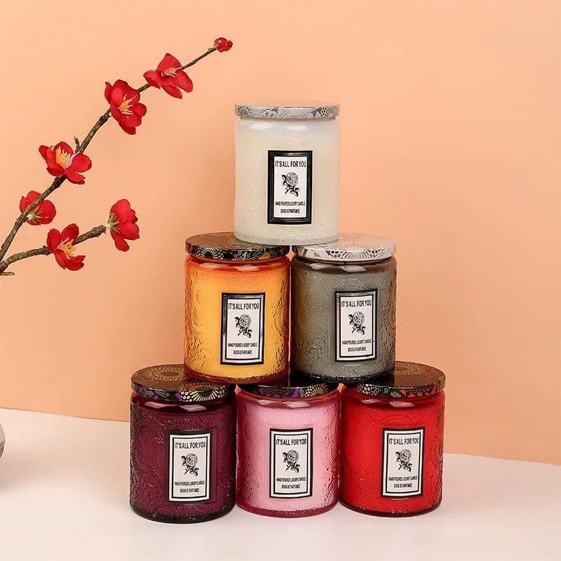 (9x7cm) Duft Kerze im Glas Aromatherapie Home Deko Wachs Kerze mit Deckel - Grüner Wald