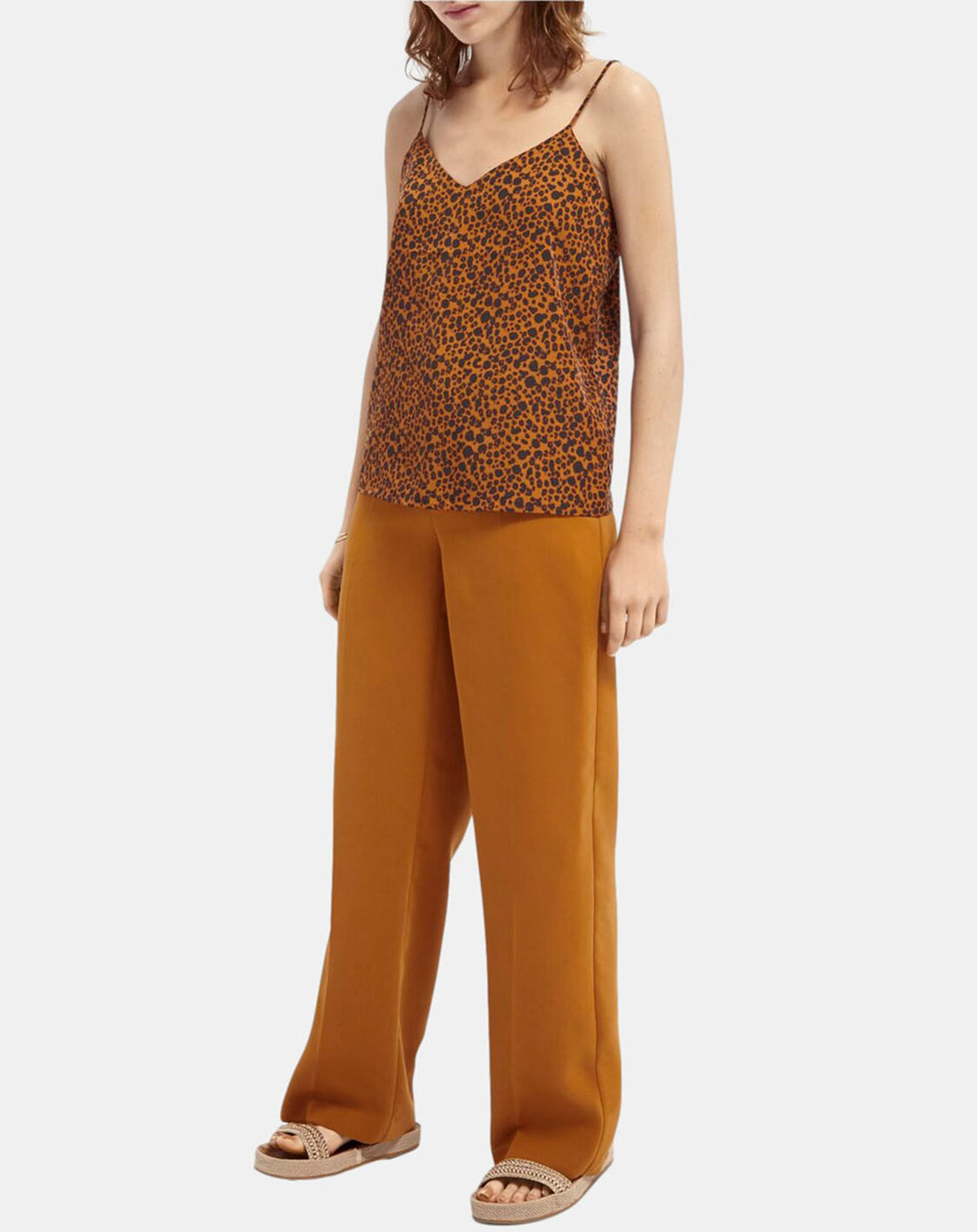 Scotch & Soda Caraco bi-matière imprimé marron