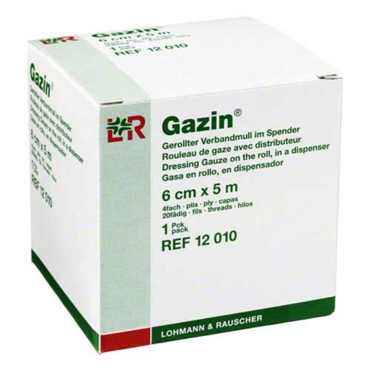Gazin Verbandmull 6cmx5m 4fach gerollt, 1 St
