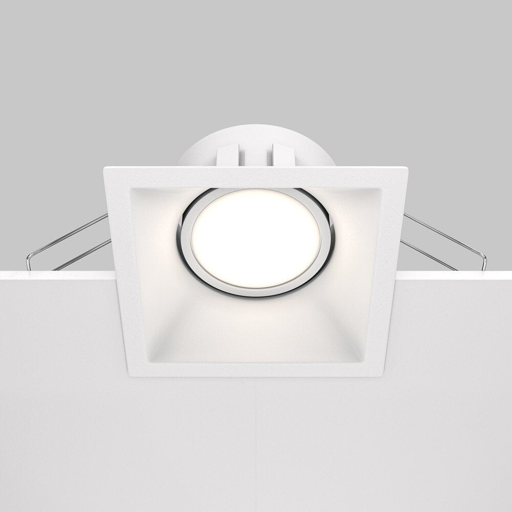 Dot inbouwplafondlamp in wit, GU10, vierkant, 90mm, IP20