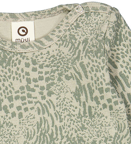 Müsli Body L/æ - Leopard - Soft Green/Poesie Green