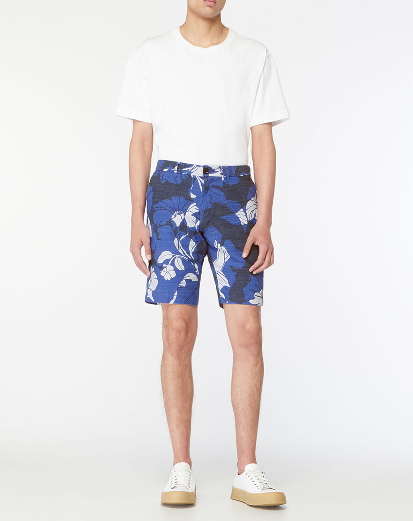 Tommy Hilfiger Bermuda en Lin mélangé Harlem imprimé bleu